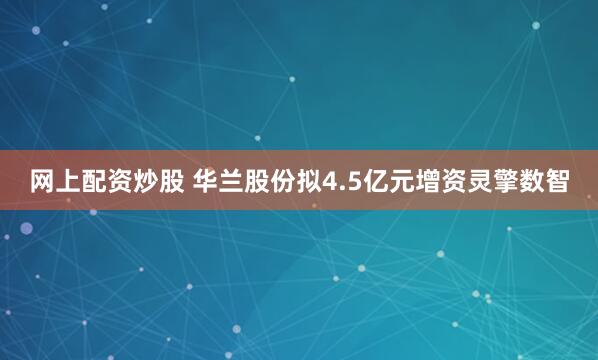 网上配资炒股 华兰股份拟4.5亿元增资灵擎数智